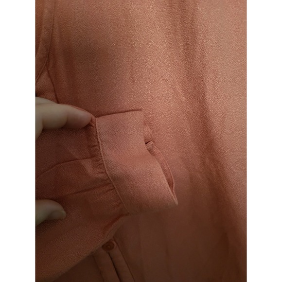 Cloth & Stone Coral Pink Tie Front V-Neck Viscose Blouse XS R9504-820-302 - Picture 5 of 9